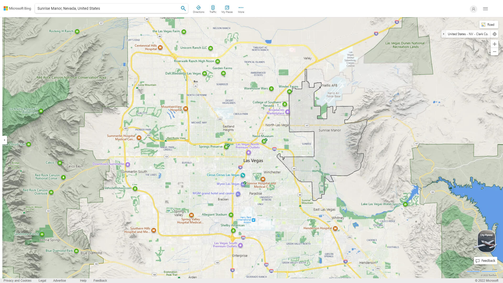 Sunrise Manor Detailed Map